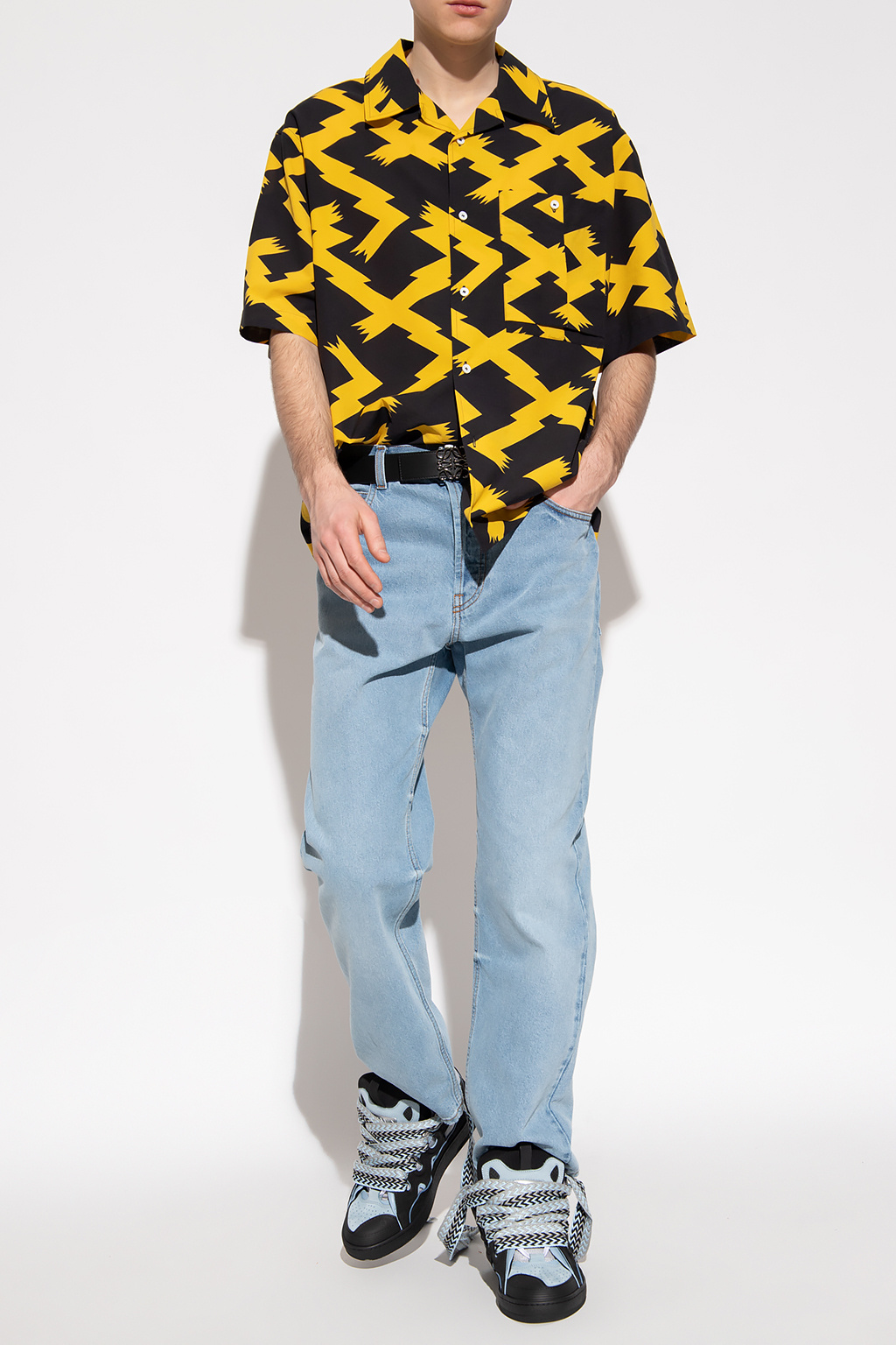 Jeans with leather patch Loewe - SchaferandweinerShops TW Jeans with leather patch Loewe - SchaferandweinerShops TW